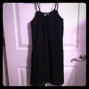 Spaghetti strap mini dress.